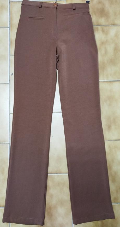 Dámske nohavice výborný strih čokoládovo-hnede, 36 / 38 / m / s