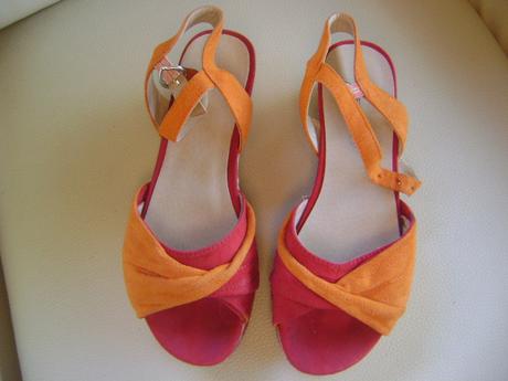 Oranžovo-červené sandálky,36, graceland,36
