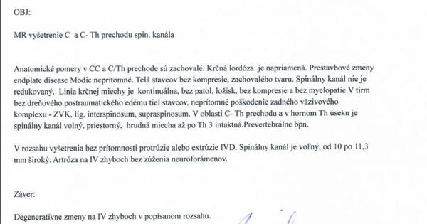 Čo znamenajú výsledky mojej MR?