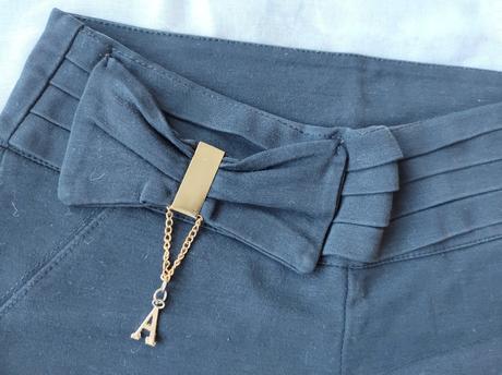 Čierne legíny s mašľou, s