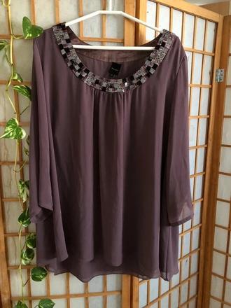 Fialová blúzka/ elegantná fialová blúzka, 5xl