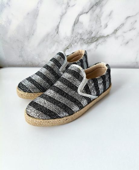 Espadrilky strieborno-čierne, 37