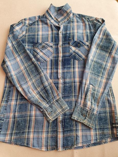 Kockovaná košeľa s dlhým rukávom č. m, m