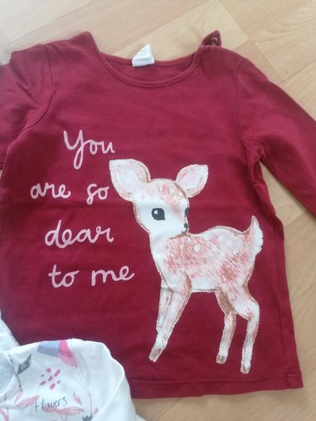 Tričká dlhý rukáv, h&m,86