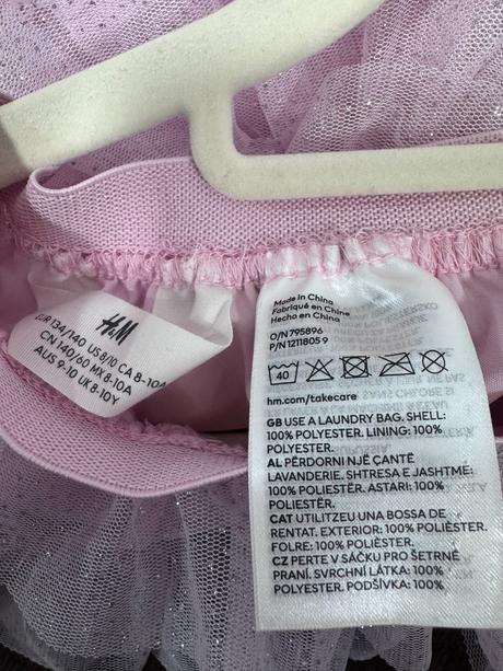 H&m ružová tutu sukňa pre princeznú veľ. 134, h&m,134