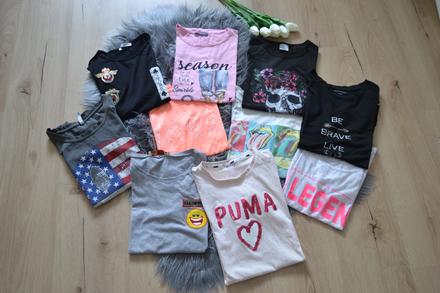 Mix dievčenských/dámskych tričiek 10 ks, m