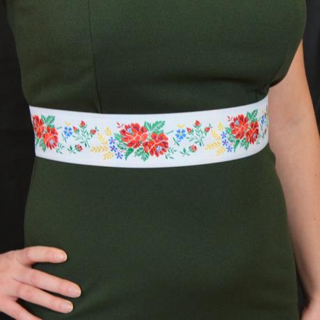 Folklórny opasok široký, krojový, ľudový , 55 mm, 