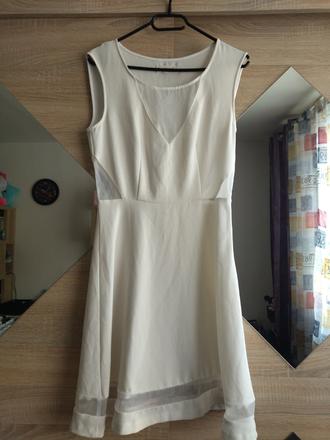 Sviatočné krátke biele šaty, 36