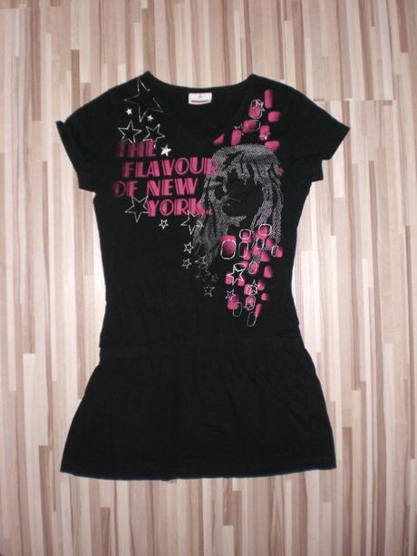 Čierna tunika - tričko, 164