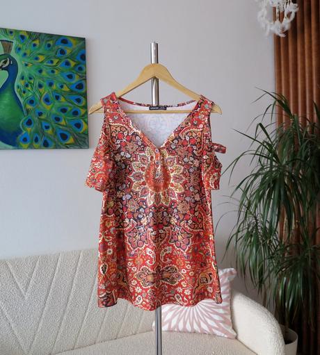 Boho tunika noracora s odhalenými ramenami, s