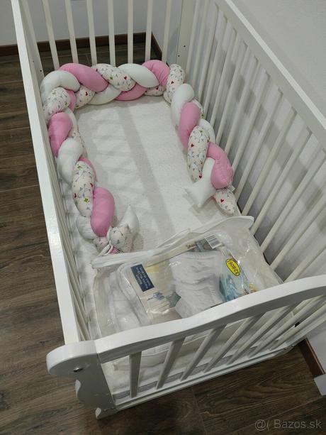 Detská postieľka s príslušenstvom, šírka (cm): 60,dĺžka (cm): 120