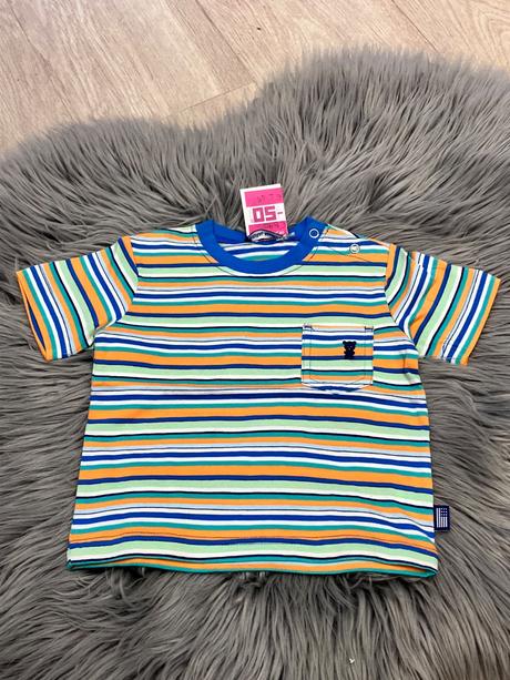 Chlapčenské pásikavé tričko s vreckom (6-9 mes.), original marines,68 / 74