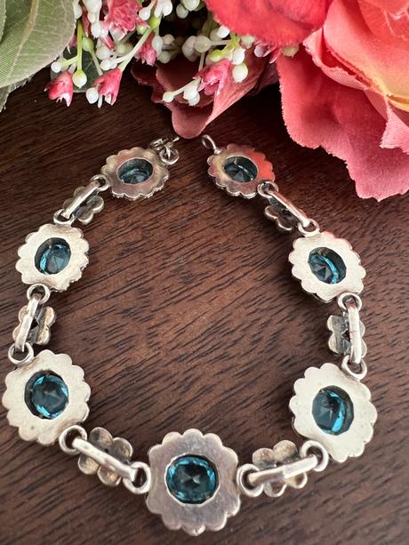 Starozitny naramok striebro a 18k zlato, 