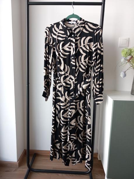 Čierne košeľové šaty s opaskom reserved 38/40 m/l, reserved,l