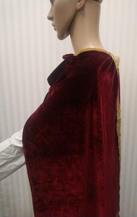 Kostým bordovo zlatý zamatový plášť, univerzálny, 
