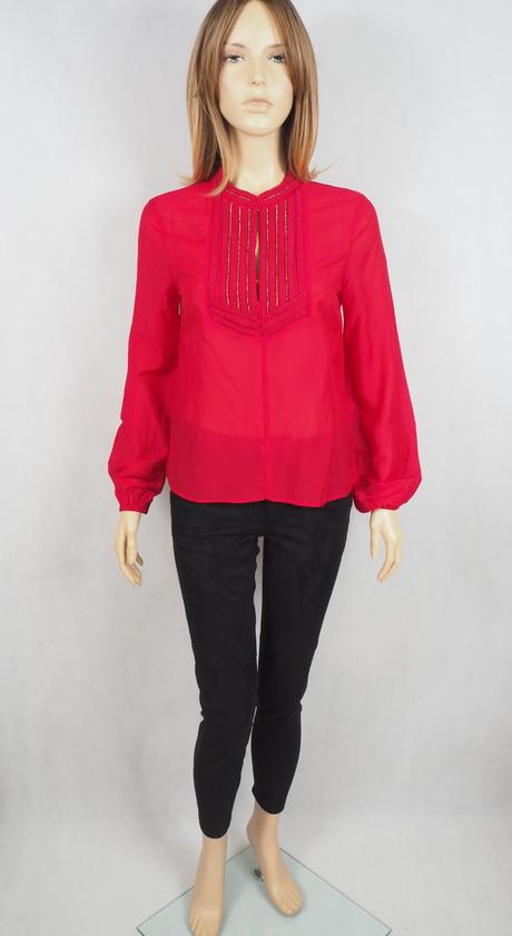 Kvalitná červená blúzka h&m conscious collection, h&m,34
