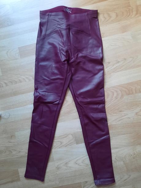 Dámske koženkové leginy, s