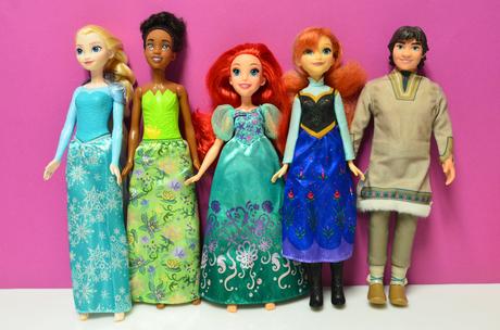 Barbie bábiky ariel, elsa, anna, tiana,