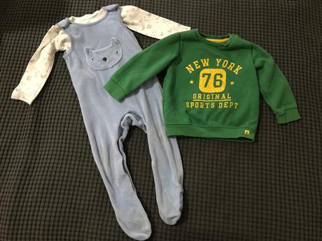 F&f nohavice s náprsenkou, body, mikina 80, f&f,80