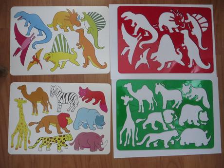 Obkresľovačky - dinosaury + zvieratá afriky,