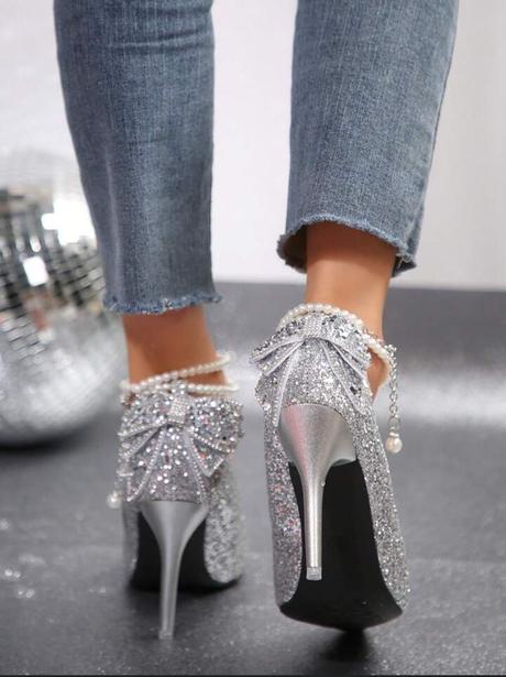 Strieborné lodičky shein, 40