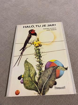 Staré skladacie detské leporelo haló, tu je jar, 