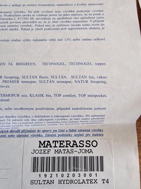 Matrac materasso, šírka (cm): 90,dĺžka (cm): 200