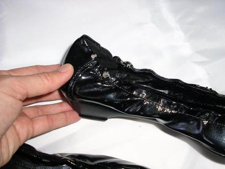 Čierne balerinky na malickom opatku  leskle, 38