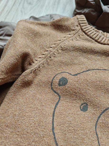 Bunda + sveter macko 92, h&m,92