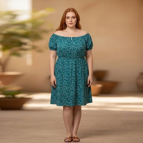 Krásne petrolejové kvetované šaty shein 1xl, xxxl