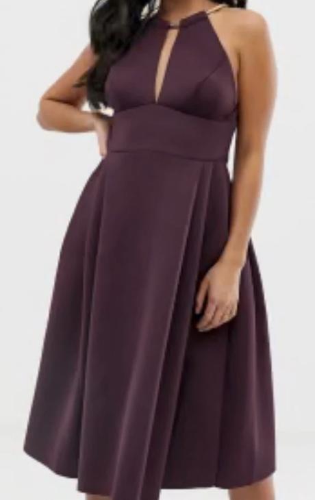 Slivkove midi saty asos, xl