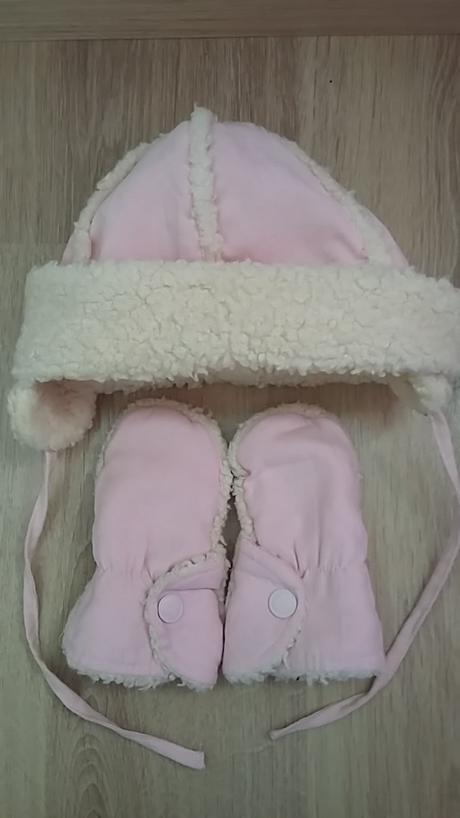 Set ciapka a rukavice na tuhu zimu, h&m,74