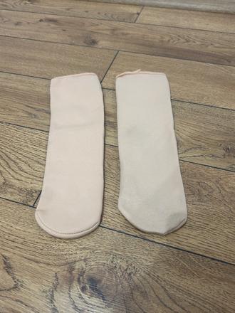 Béžové ponožky - zateplené, elastické,