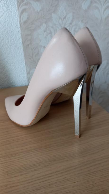 Pudrové kožené lodičky, wojas,37