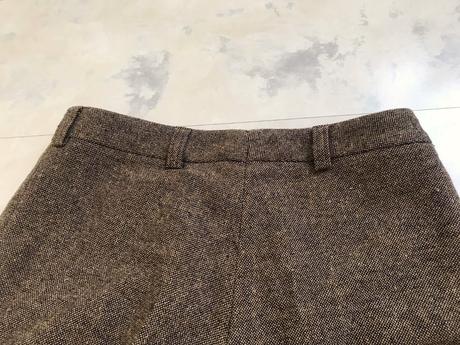 Tvídové široké nohavice s manžetami, 36