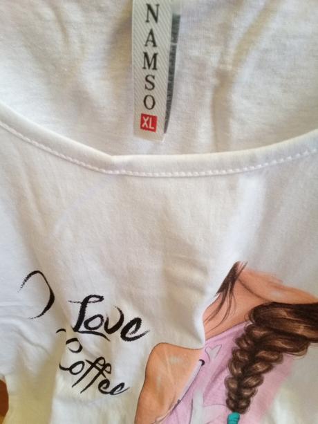 Biele tričko s obrázkom i love coffee  nové, m
