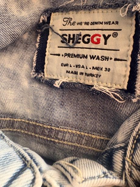 Rifľová bunda s perličkami a čipkou zn. sheggy m/l, m