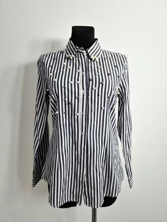 Pásikavá košeľa s perličkami extra me, xl