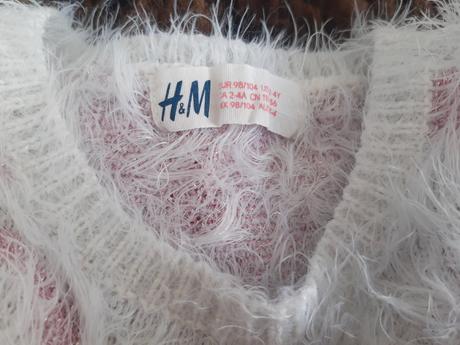 Detský huňatý svetrík 98/104 h&m, h&m,104