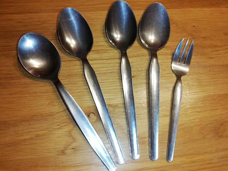 Retro lyžice+ vidlička, 