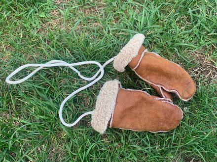 Kožené rukavice s kožušinkou, 80