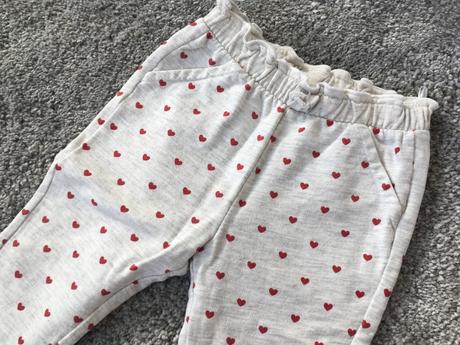 C&a oteplené tepláky + čelenka dievča 80 srdiečka, c&a,80