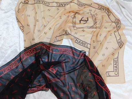 Pekne šaly set čierny+bežovy, l