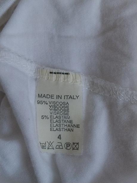 Elastický krémový top s farebným lemovaním, italy, m