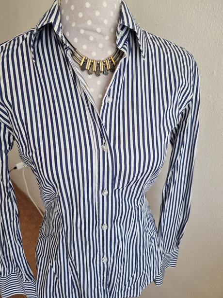 Modro biela bluzka you tailor 38, 38