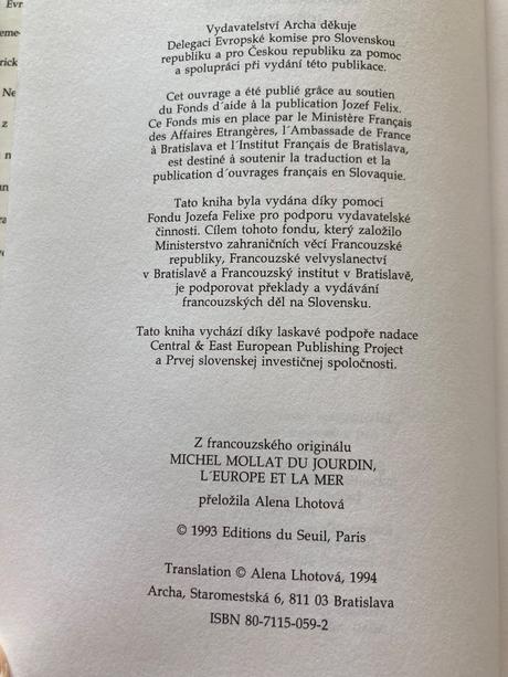 Evropa a moře michel mollat du jourdin (1994),