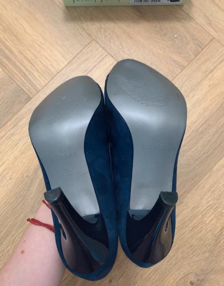 Dámske modré semišové lodičky jenny fairy, 38