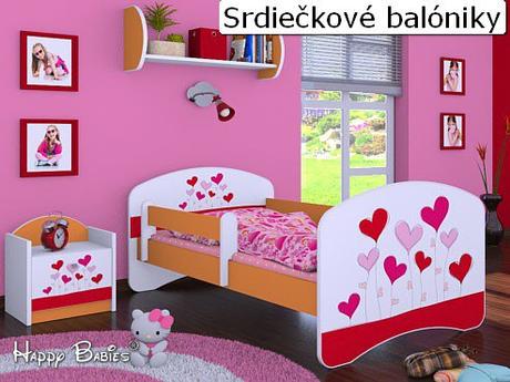 Detská postieľka happy 140x70 cm farebná+ matrac, šírka (cm): 70,dĺžka (cm): 140