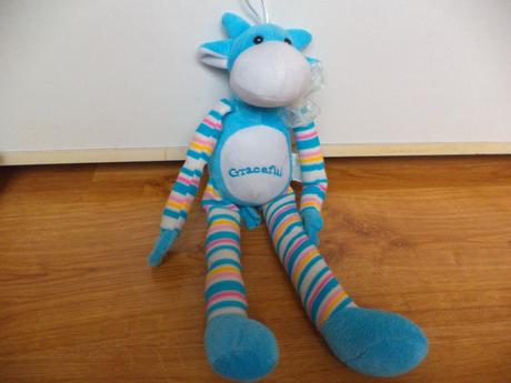 Modrá kravička na suchý zips, 