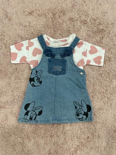 Minnie rifľové šaty a tričko na leto, disney,74